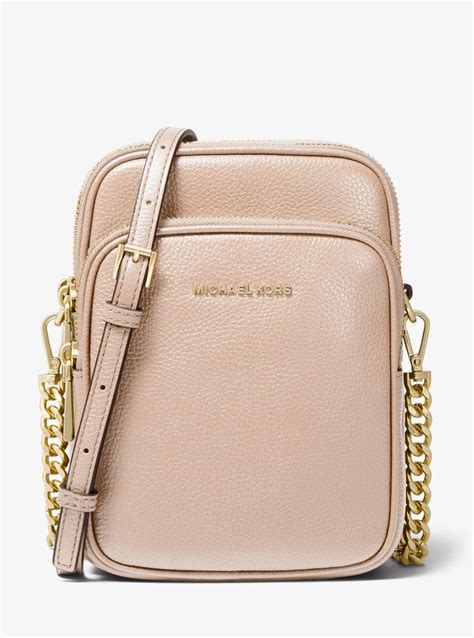 michael kors jet set pebbled leather crossbody bag